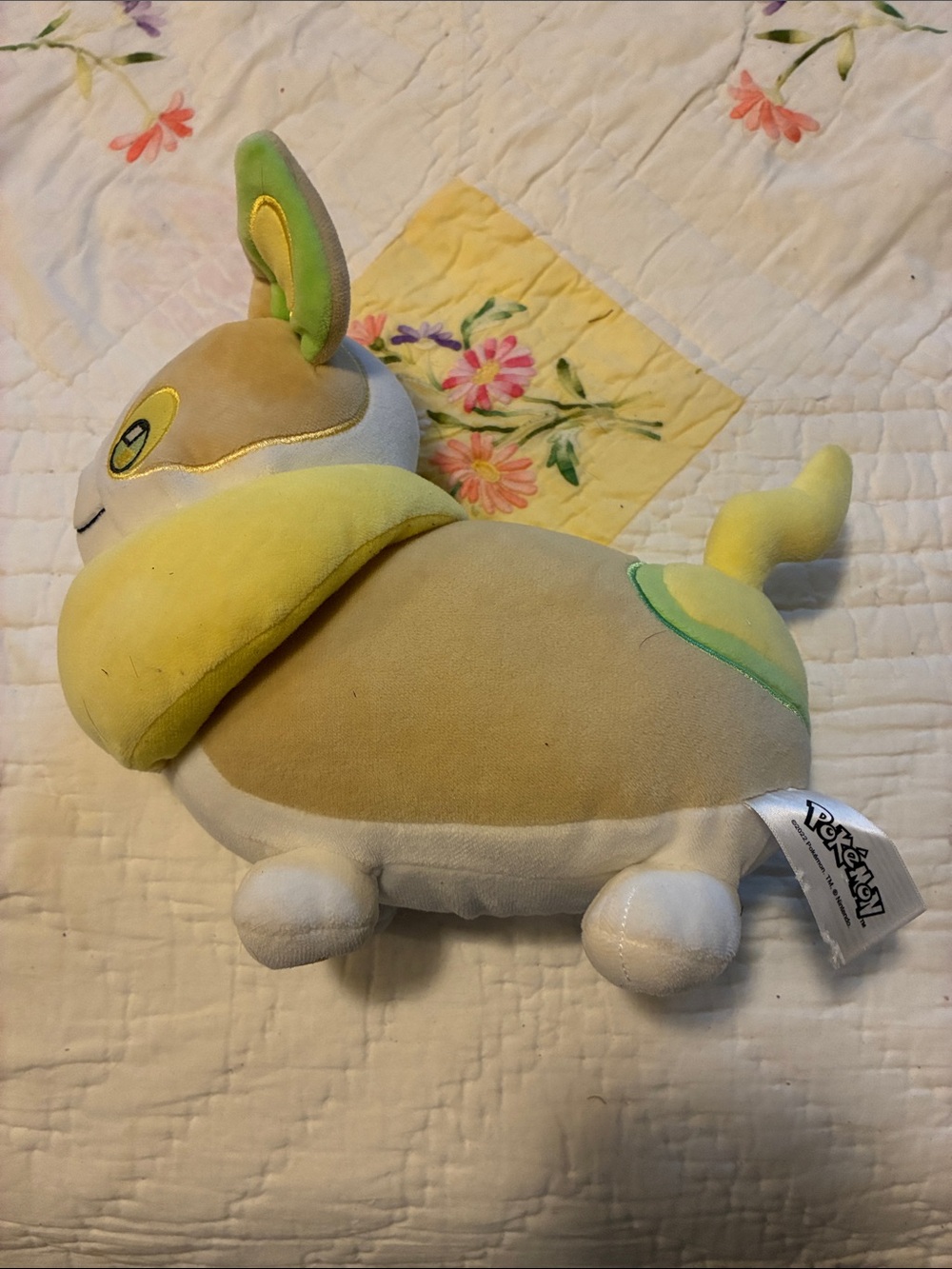 Pokemon Smeargle Plush - Yellow, Tan, Green and White